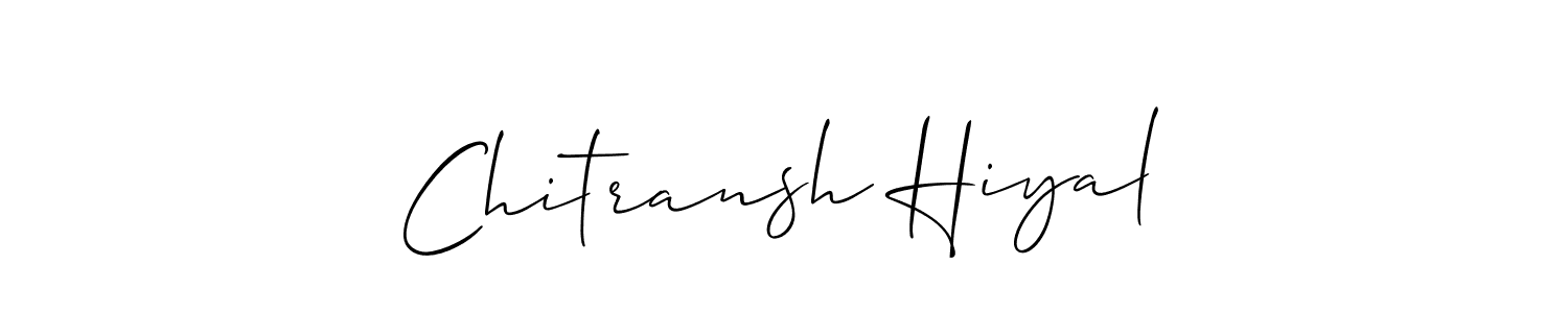 Make a beautiful signature design for name Chitransh Hiyal. With this signature (Allison_Script) style, you can create a handwritten signature for free. Chitransh Hiyal signature style 2 images and pictures png