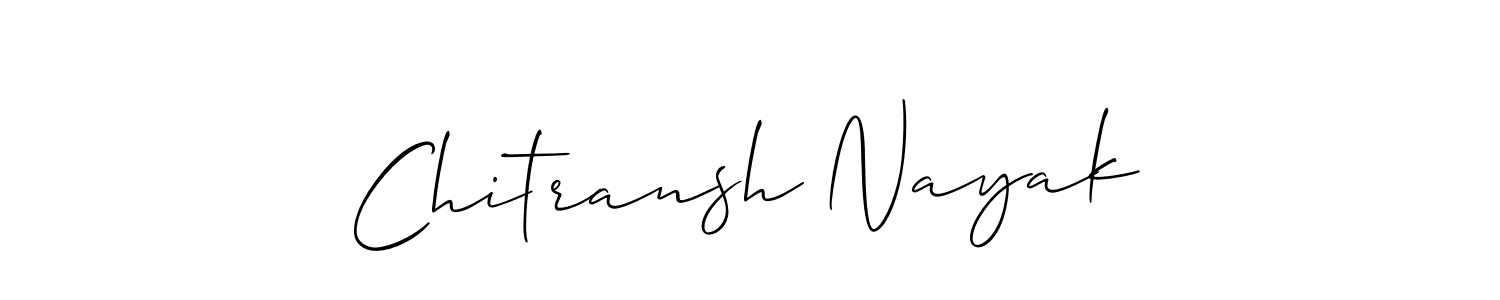 The best way (Allison_Script) to make a short signature is to pick only two or three words in your name. The name Chitransh Nayak include a total of six letters. For converting this name. Chitransh Nayak signature style 2 images and pictures png