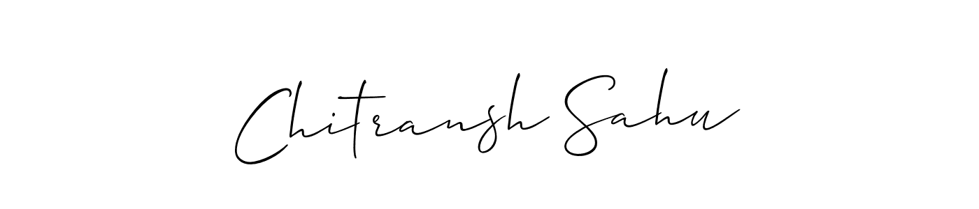 How to make Chitransh Sahu name signature. Use Allison_Script style for creating short signs online. This is the latest handwritten sign. Chitransh Sahu signature style 2 images and pictures png