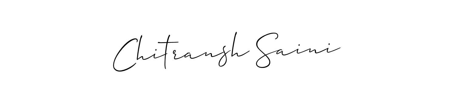 Design your own signature with our free online signature maker. With this signature software, you can create a handwritten (Allison_Script) signature for name Chitransh Saini. Chitransh Saini signature style 2 images and pictures png