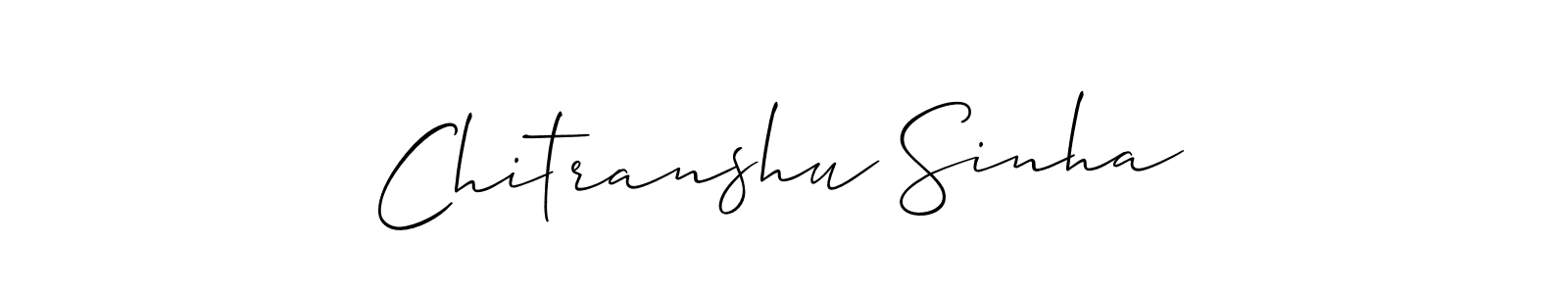 Design your own signature with our free online signature maker. With this signature software, you can create a handwritten (Allison_Script) signature for name Chitranshu Sinha. Chitranshu Sinha signature style 2 images and pictures png