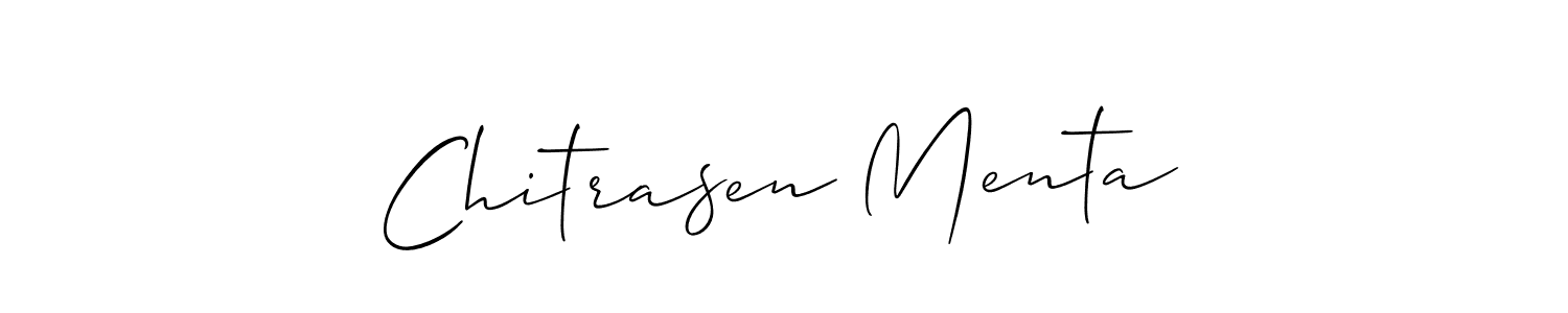 if you are searching for the best signature style for your name Chitrasen Menta. so please give up your signature search. here we have designed multiple signature styles  using Allison_Script. Chitrasen Menta signature style 2 images and pictures png