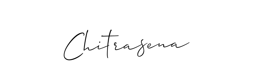 How to make Chitrasena signature? Allison_Script is a professional autograph style. Create handwritten signature for Chitrasena name. Chitrasena signature style 2 images and pictures png