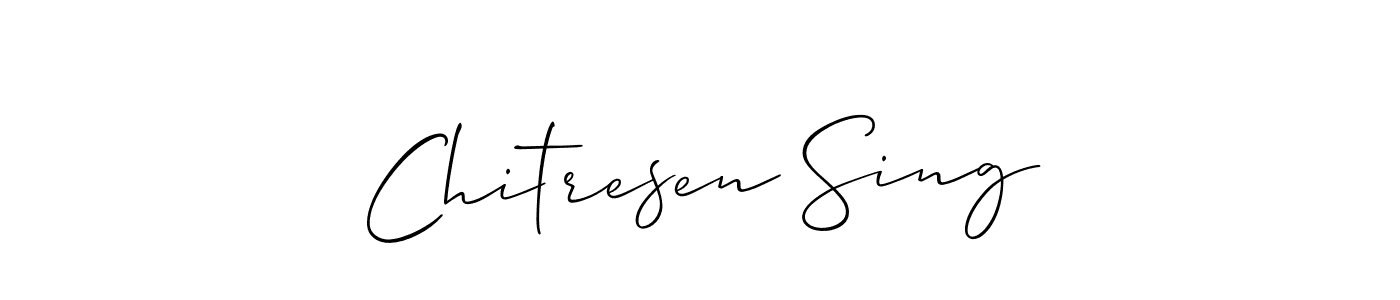 Make a beautiful signature design for name Chitresen Sing. With this signature (Allison_Script) style, you can create a handwritten signature for free. Chitresen Sing signature style 2 images and pictures png