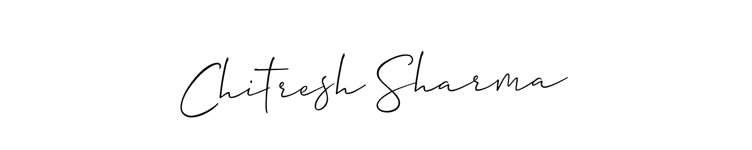 This is the best signature style for the Chitresh Sharma name. Also you like these signature font (Allison_Script). Mix name signature. Chitresh Sharma signature style 2 images and pictures png