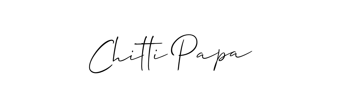 Similarly Allison_Script is the best handwritten signature design. Signature creator online .You can use it as an online autograph creator for name Chitti Papa. Chitti Papa signature style 2 images and pictures png