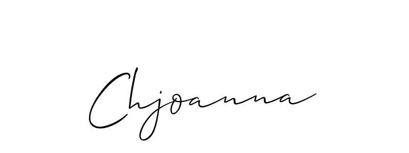 Allison_Script is a professional signature style that is perfect for those who want to add a touch of class to their signature. It is also a great choice for those who want to make their signature more unique. Get Chjoanna name to fancy signature for free. Chjoanna signature style 2 images and pictures png