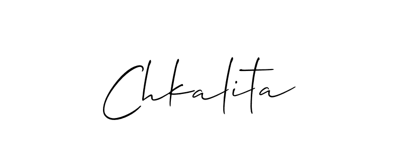 Also You can easily find your signature by using the search form. We will create Chkalita name handwritten signature images for you free of cost using Allison_Script sign style. Chkalita signature style 2 images and pictures png