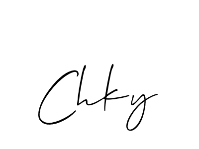 Use a signature maker to create a handwritten signature online. With this signature software, you can design (Allison_Script) your own signature for name Chky. Chky signature style 2 images and pictures png