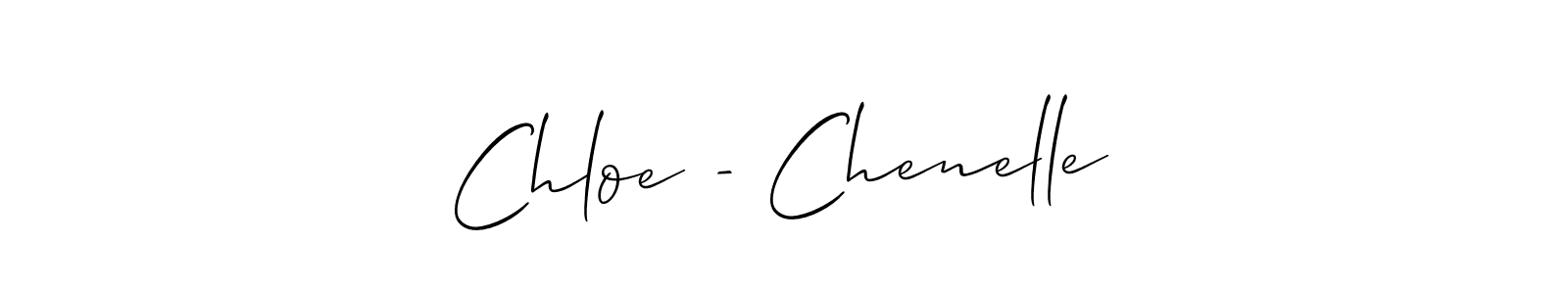Also You can easily find your signature by using the search form. We will create Chloe - Chenelle name handwritten signature images for you free of cost using Allison_Script sign style. Chloe - Chenelle signature style 2 images and pictures png