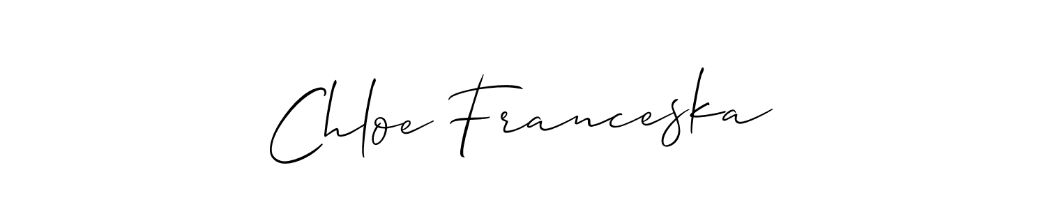 Make a beautiful signature design for name Chloe Franceska. With this signature (Allison_Script) style, you can create a handwritten signature for free. Chloe Franceska signature style 2 images and pictures png