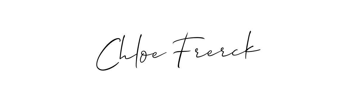 You should practise on your own different ways (Allison_Script) to write your name (Chloe Frerck) in signature. don't let someone else do it for you. Chloe Frerck signature style 2 images and pictures png