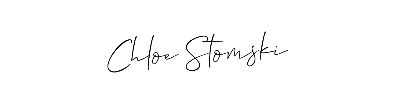 Create a beautiful signature design for name Chloe Stomski. With this signature (Allison_Script) fonts, you can make a handwritten signature for free. Chloe Stomski signature style 2 images and pictures png