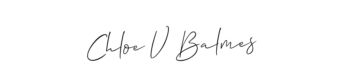 How to make Chloe V Balmes name signature. Use Allison_Script style for creating short signs online. This is the latest handwritten sign. Chloe V Balmes signature style 2 images and pictures png