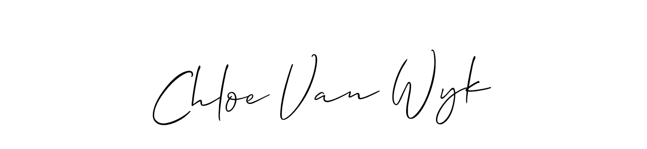 You should practise on your own different ways (Allison_Script) to write your name (Chloe Van Wyk) in signature. don't let someone else do it for you. Chloe Van Wyk signature style 2 images and pictures png
