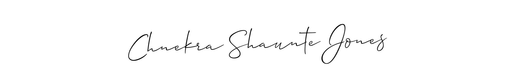 Make a beautiful signature design for name Chnekra Shaunte Jones. With this signature (Allison_Script) style, you can create a handwritten signature for free. Chnekra Shaunte Jones signature style 2 images and pictures png