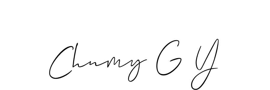 Use a signature maker to create a handwritten signature online. With this signature software, you can design (Allison_Script) your own signature for name Chnmy G Y. Chnmy G Y signature style 2 images and pictures png