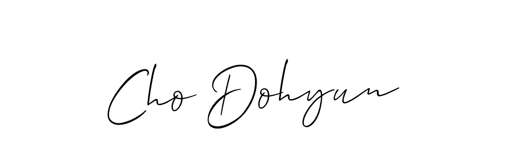 Design your own signature with our free online signature maker. With this signature software, you can create a handwritten (Allison_Script) signature for name Cho Dohyun. Cho Dohyun signature style 2 images and pictures png