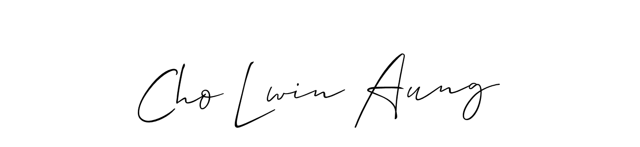 The best way (Allison_Script) to make a short signature is to pick only two or three words in your name. The name Cho Lwin Aung include a total of six letters. For converting this name. Cho Lwin Aung signature style 2 images and pictures png