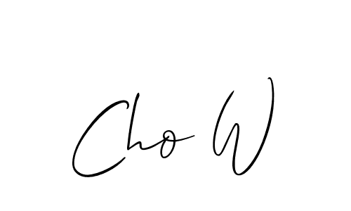 It looks lik you need a new signature style for name Cho W. Design unique handwritten (Allison_Script) signature with our free signature maker in just a few clicks. Cho W signature style 2 images and pictures png