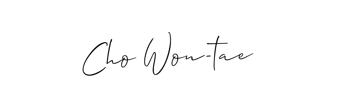 Also we have Cho Won-tae name is the best signature style. Create professional handwritten signature collection using Allison_Script autograph style. Cho Won-tae signature style 2 images and pictures png