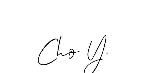 How to make Cho Y. name signature. Use Allison_Script style for creating short signs online. This is the latest handwritten sign. Cho Y. signature style 2 images and pictures png