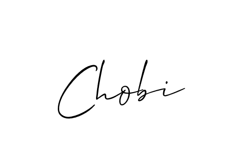 Design your own signature with our free online signature maker. With this signature software, you can create a handwritten (Allison_Script) signature for name Chobi. Chobi signature style 2 images and pictures png