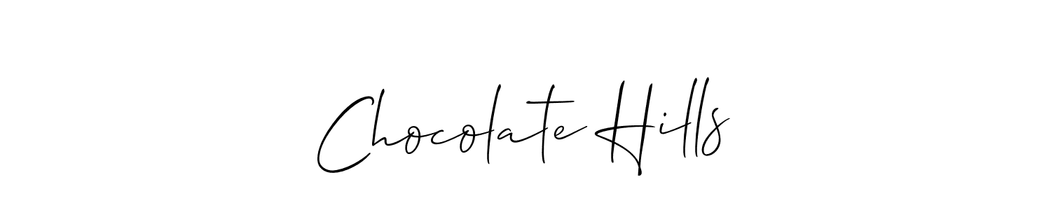 Make a beautiful signature design for name Chocolate Hills. With this signature (Allison_Script) style, you can create a handwritten signature for free. Chocolate Hills signature style 2 images and pictures png