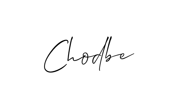 Design your own signature with our free online signature maker. With this signature software, you can create a handwritten (Allison_Script) signature for name Chodbe. Chodbe signature style 2 images and pictures png