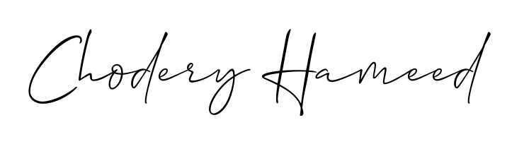 Designed for modern professionals: Chodery Hameed name signature crafted with Allison_Script script. Ready for digital PDF workflows. Chodery Hameed signature style 2 images and pictures png