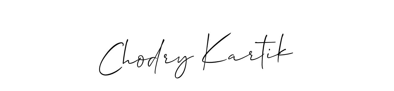 Make a beautiful signature design for name Chodry Kartik. With this signature (Allison_Script) style, you can create a handwritten signature for free. Chodry Kartik signature style 2 images and pictures png