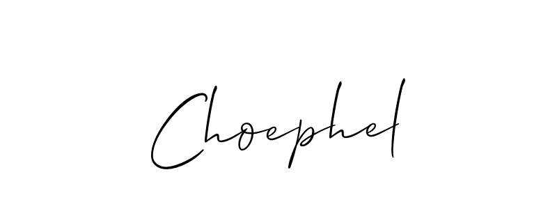Allison_Script is a professional signature style that is perfect for those who want to add a touch of class to their signature. It is also a great choice for those who want to make their signature more unique. Get Choephel name to fancy signature for free. Choephel signature style 2 images and pictures png