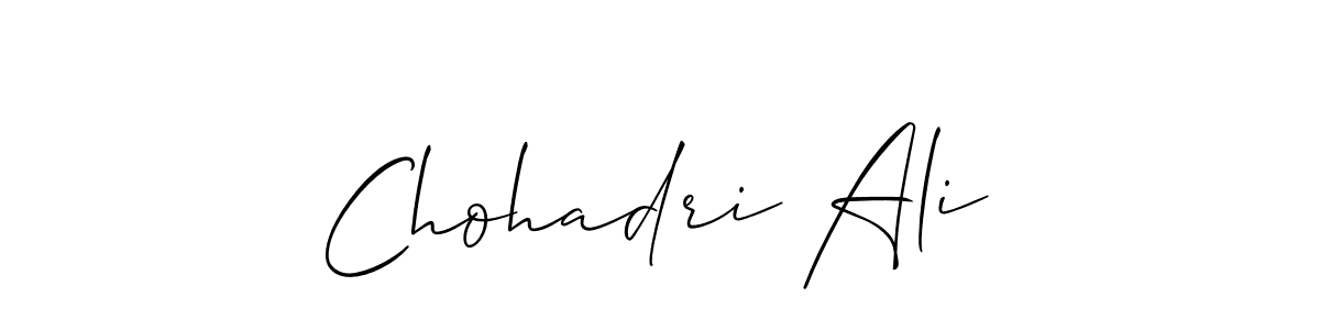 Make a beautiful signature design for name Chohadri Ali. With this signature (Allison_Script) style, you can create a handwritten signature for free. Chohadri Ali signature style 2 images and pictures png