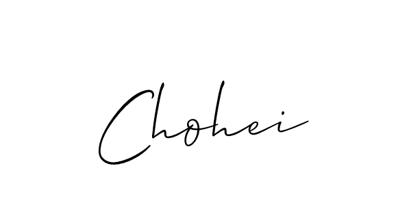 Use a signature maker to create a handwritten signature online. With this signature software, you can design (Allison_Script) your own signature for name Chohei. Chohei signature style 2 images and pictures png