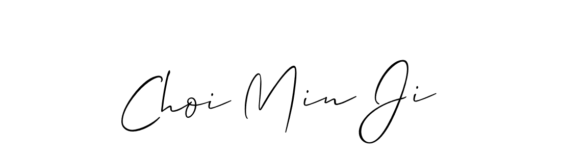 Allison_Script is a professional signature style that is perfect for those who want to add a touch of class to their signature. It is also a great choice for those who want to make their signature more unique. Get Choi Min Ji name to fancy signature for free. Choi Min Ji signature style 2 images and pictures png