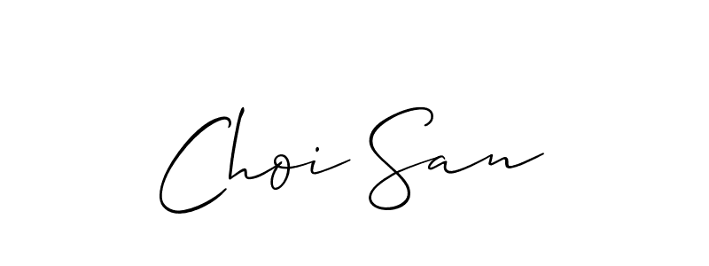 Use a signature maker to create a handwritten signature online. With this signature software, you can design (Allison_Script) your own signature for name Choi San. Choi San signature style 2 images and pictures png