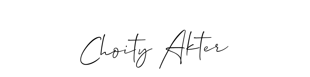 How to make Choity Akter name signature. Use Allison_Script style for creating short signs online. This is the latest handwritten sign. Choity Akter signature style 2 images and pictures png
