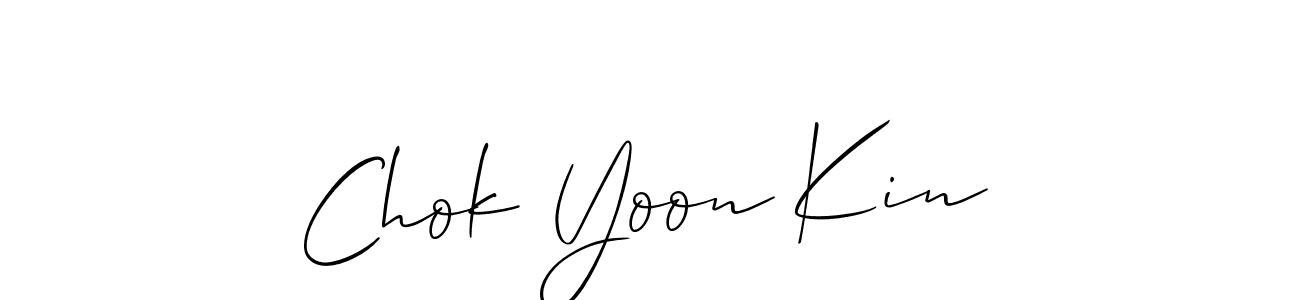 Also You can easily find your signature by using the search form. We will create Chok Yoon Kin name handwritten signature images for you free of cost using Allison_Script sign style. Chok Yoon Kin signature style 2 images and pictures png