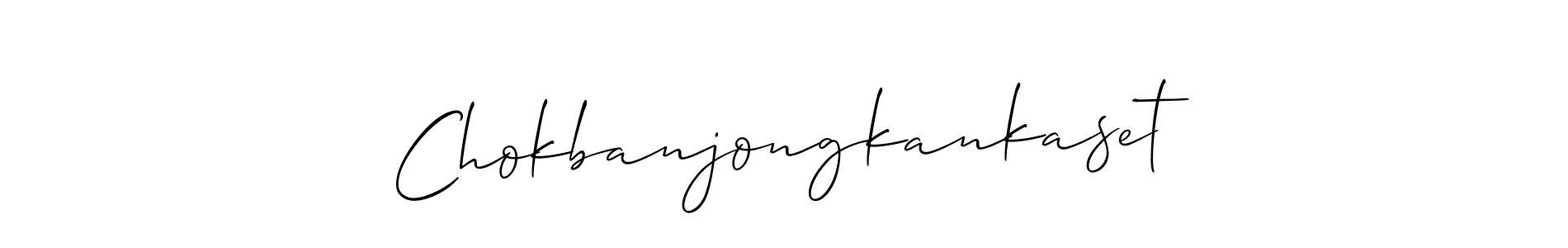 The best way (Allison_Script) to make a short signature is to pick only two or three words in your name. The name Chokbanjongkankaset include a total of six letters. For converting this name. Chokbanjongkankaset signature style 2 images and pictures png