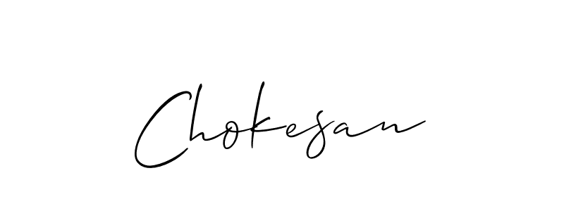 How to Draw Chokesan signature style? Allison_Script is a latest design signature styles for name Chokesan. Chokesan signature style 2 images and pictures png