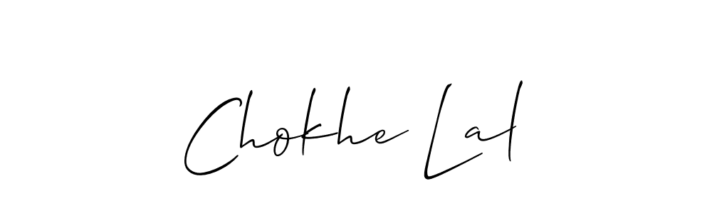 How to make Chokhe Lal name signature. Use Allison_Script style for creating short signs online. This is the latest handwritten sign. Chokhe Lal signature style 2 images and pictures png