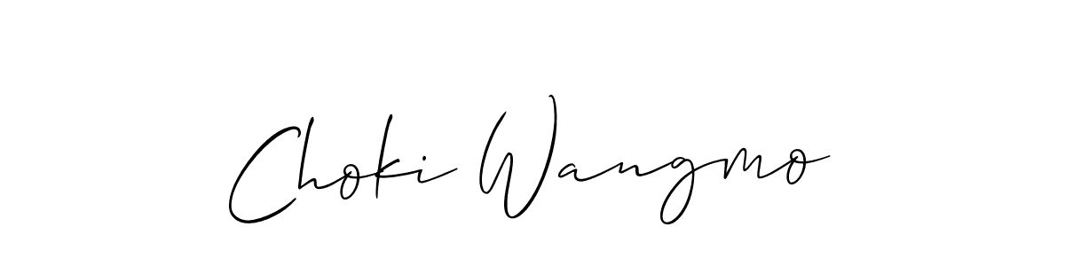 Create a beautiful signature design for name Choki Wangmo. With this signature (Allison_Script) fonts, you can make a handwritten signature for free. Choki Wangmo signature style 2 images and pictures png