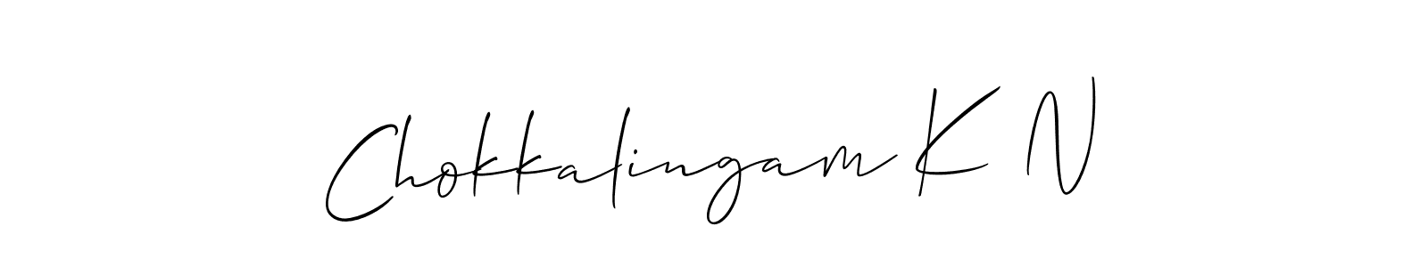 Design your own signature with our free online signature maker. With this signature software, you can create a handwritten (Allison_Script) signature for name Chokkalingam K N. Chokkalingam K N signature style 2 images and pictures png