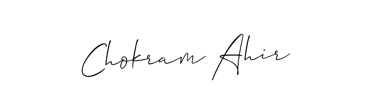 Make a beautiful signature design for name Chokram Ahir. With this signature (Allison_Script) style, you can create a handwritten signature for free. Chokram Ahir signature style 2 images and pictures png