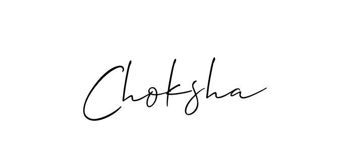 Make a beautiful signature design for name Choksha. With this signature (Allison_Script) style, you can create a handwritten signature for free. Choksha signature style 2 images and pictures png