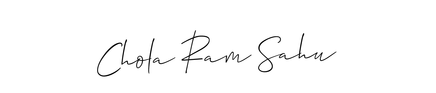 You should practise on your own different ways (Allison_Script) to write your name (Chola Ram Sahu) in signature. don't let someone else do it for you. Chola Ram Sahu signature style 2 images and pictures png