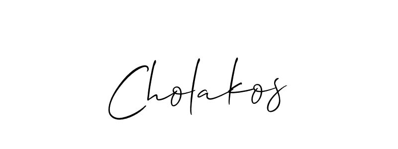 How to make Cholakos name signature. Use Allison_Script style for creating short signs online. This is the latest handwritten sign. Cholakos signature style 2 images and pictures png