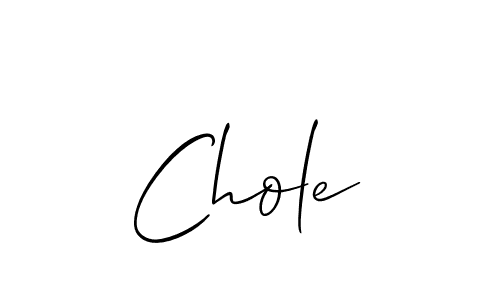 Use a signature maker to create a handwritten signature online. With this signature software, you can design (Allison_Script) your own signature for name Chole. Chole signature style 2 images and pictures png