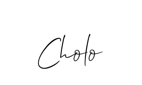 Create a beautiful signature design for name Cholo. With this signature (Allison_Script) fonts, you can make a handwritten signature for free. Cholo signature style 2 images and pictures png