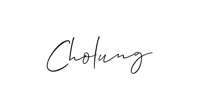 You should practise on your own different ways (Allison_Script) to write your name (Cholung) in signature. don't let someone else do it for you. Cholung signature style 2 images and pictures png